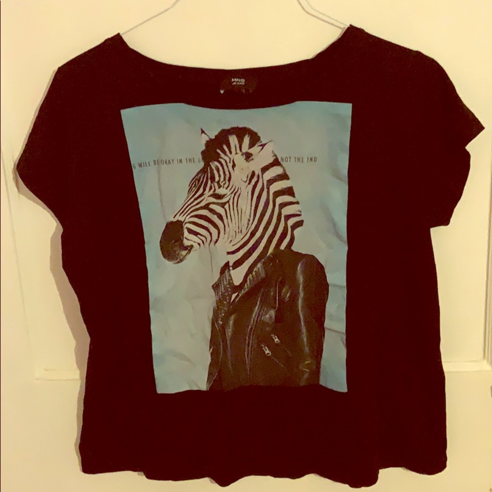 MNG Jeans black zebra t shirt